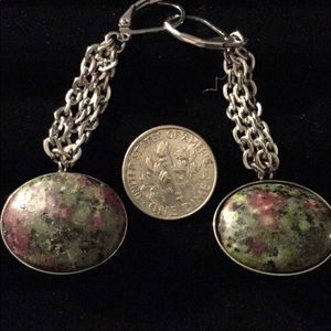 Ruby zoisite earrings